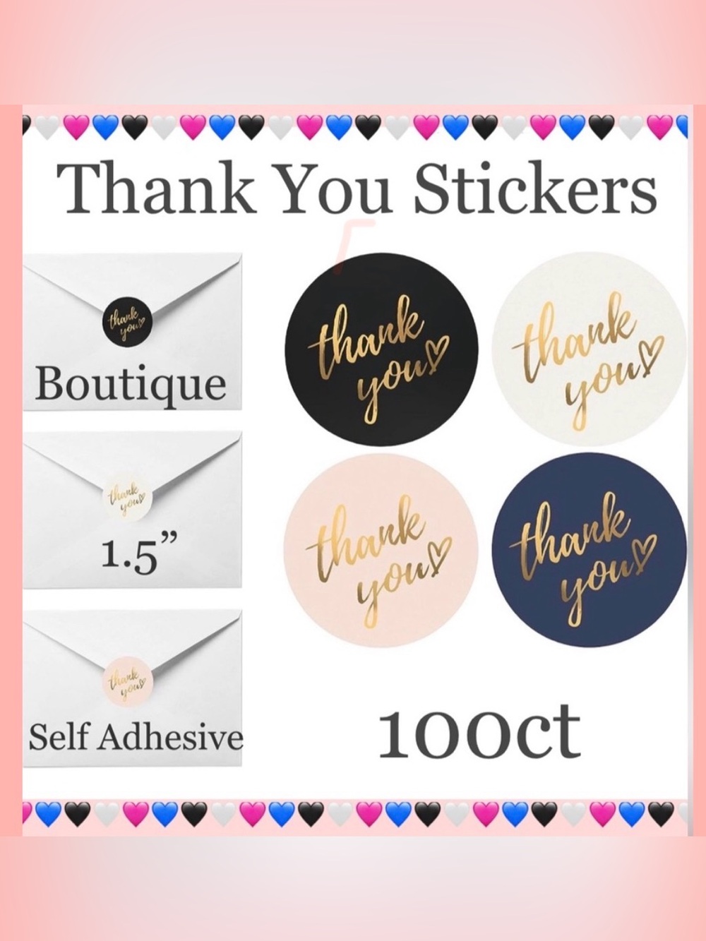 100ct ~1.5” Thank You Boutique Stickers 🌿🆕🌿 2 For $15 (Bundle & Save)